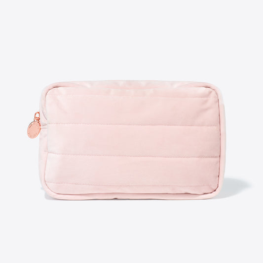 Blush Velvet Makeup Bag